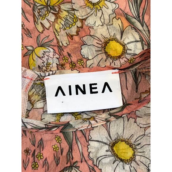 AINEA Sheer Cape Floral Top Women's Size 40 (M) Sustainable Italian Designer 70s - Picture 6 of 12